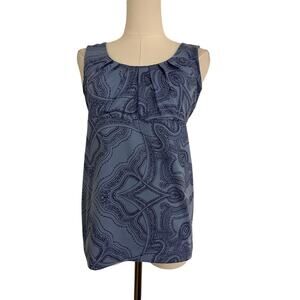 Patagonia Workout Tank Top Blue Paisley Size Medium Activewear Yoga Gym Run